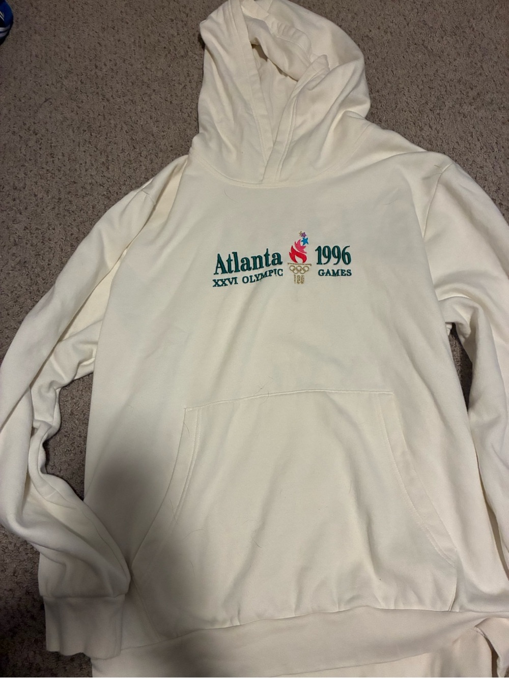Atlanta 1996 Olympic Cotton Hoodie - Cream